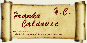 Hranko Ćaldović vizit kartica